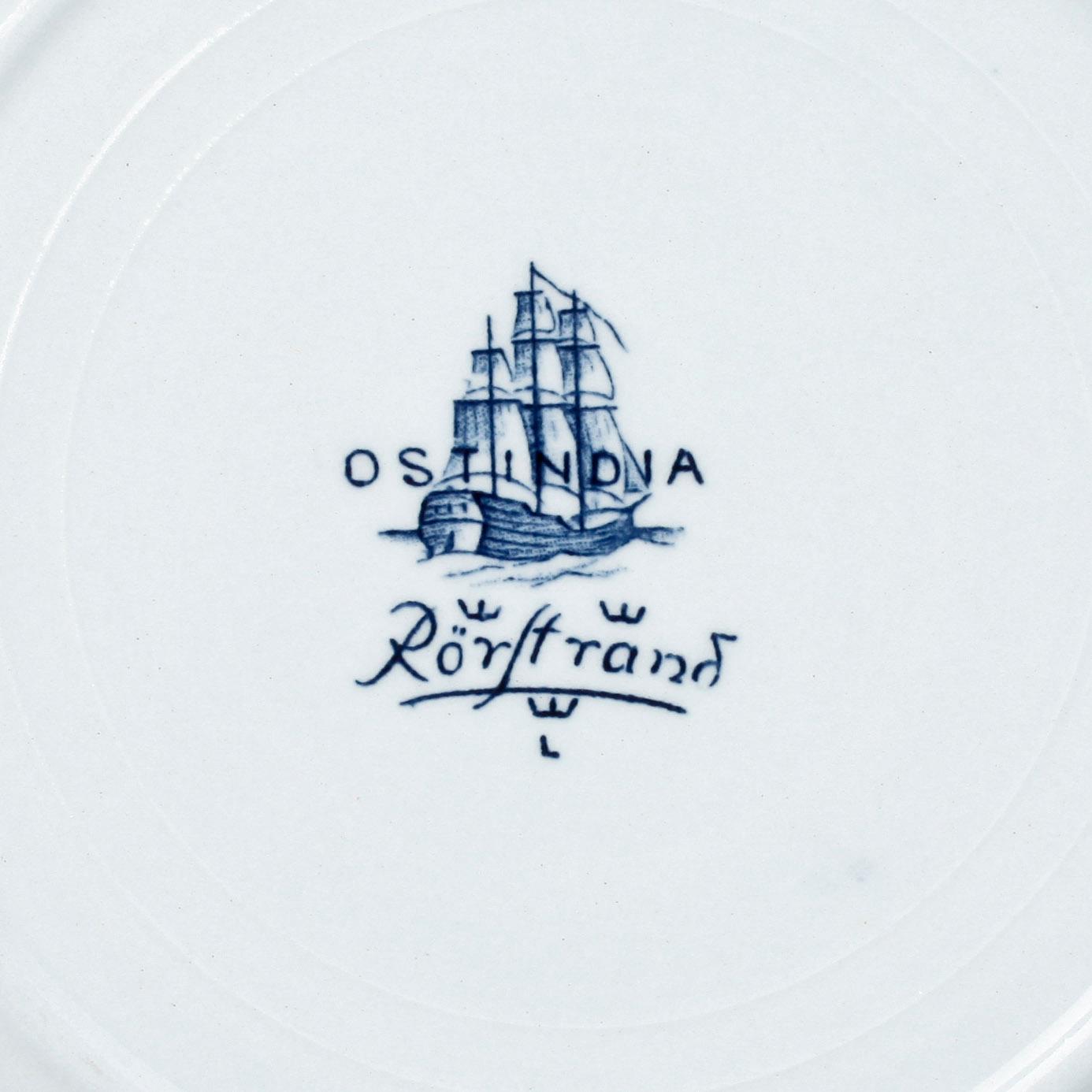 SERVISDELAR, 75 +5 delar, flintgods, "Ostindia", Rörstrand, 1900-tal.