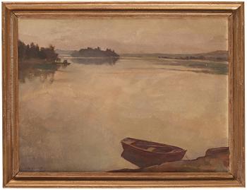 Lotte Laserstein, Skymning över sjö.