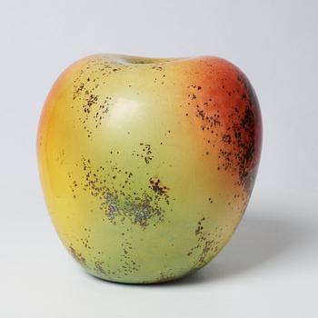 A Hans Hedberg faience apple, Biot, France.