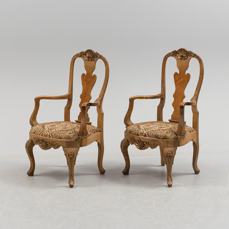 A pair of rococo style chairs.