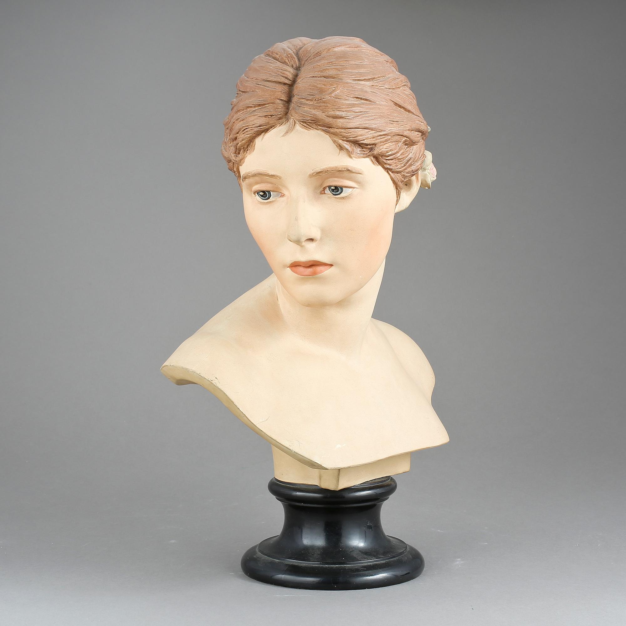 SKULPTUR, terrakotta. P. Ipsen, Köpenhamn, sent 1800-tal.