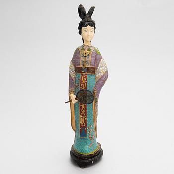 Figurin, cloisonnéemalj, Kina, 1900-tal.