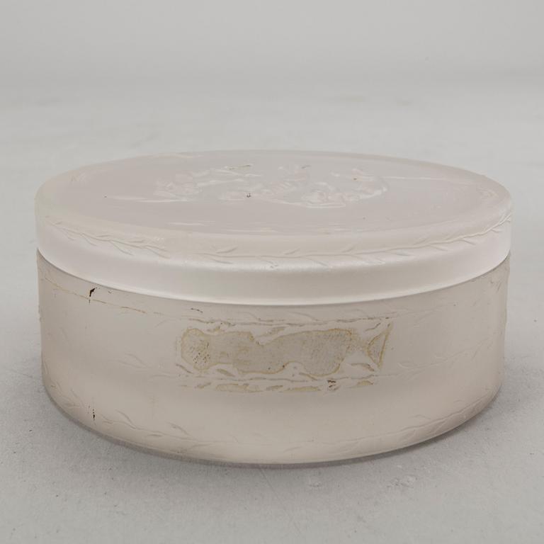 Powder box possibly R Lalique 1910/20s glass.
