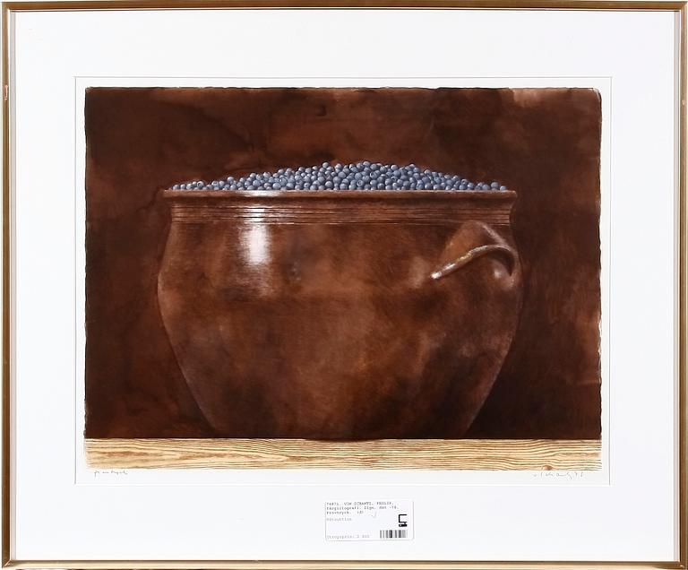 VON SCHANTZ, PHILIP, färglitografi. Sign, dat -78. Provtryck.