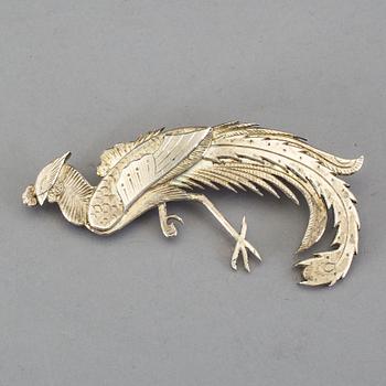 A Wiwen Nilsson partly gilt sterling brooch, Lund Sweden 1957.