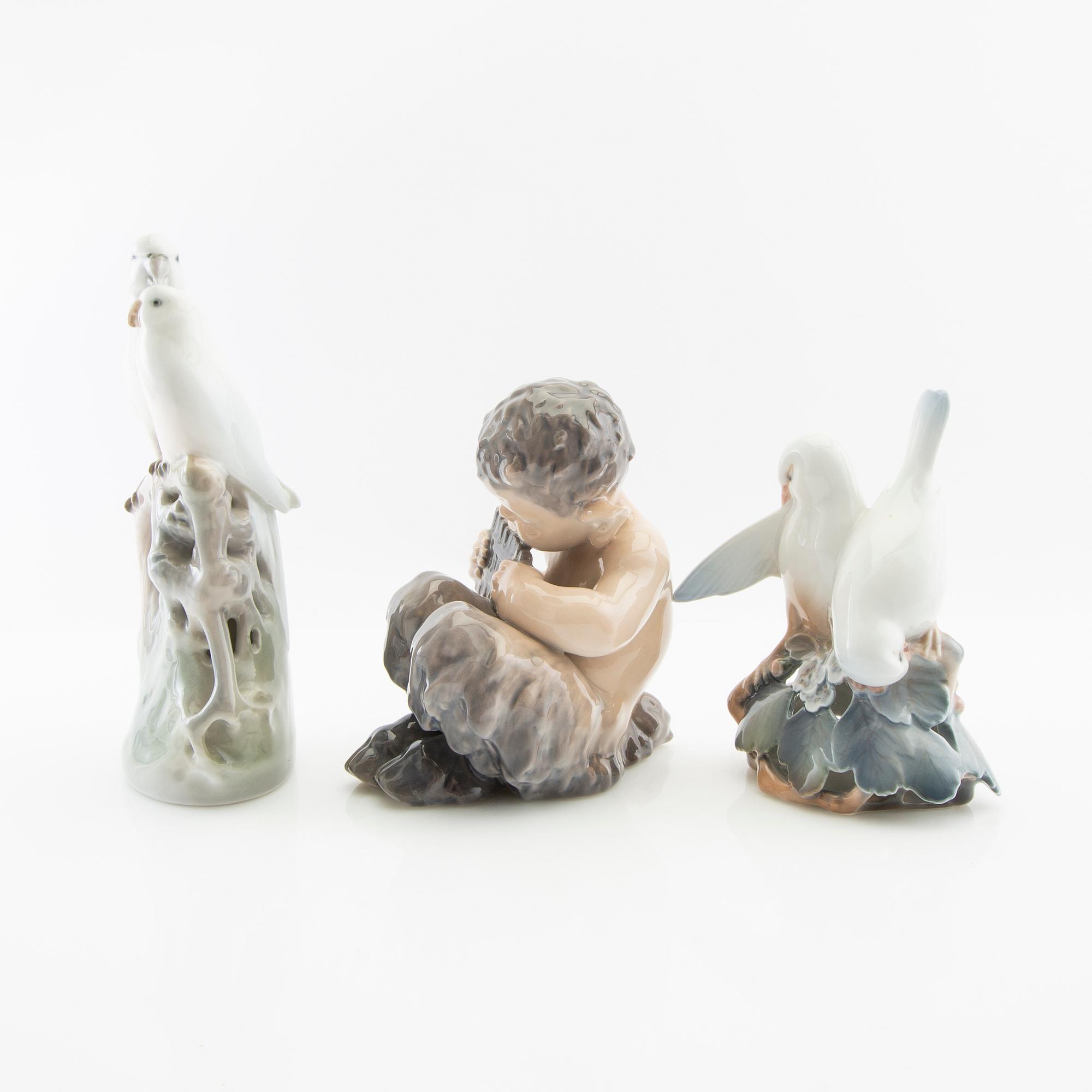 Figurines 3 pcs Royal Copenhagen Denmark porcelain.