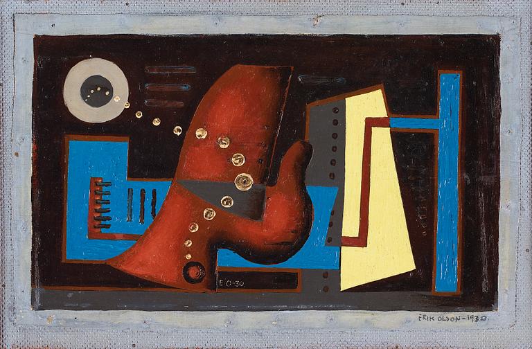 Erik Olson, ERIK OLSON, canvas laid on panel, signed EO and dated -30 and signed Erik Olson and dated 1930.