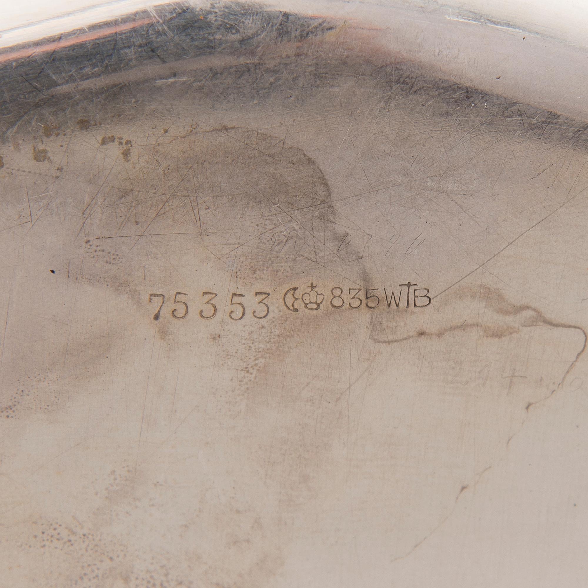 A 20th century German Silver Tray, marks of Wilhelm Binder, Schwäbisch Gmünd.