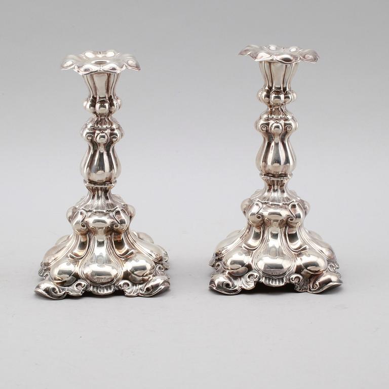 LJUSSTAKAR, 1 par, silver, CG Hallberg, Stockholm 1936.