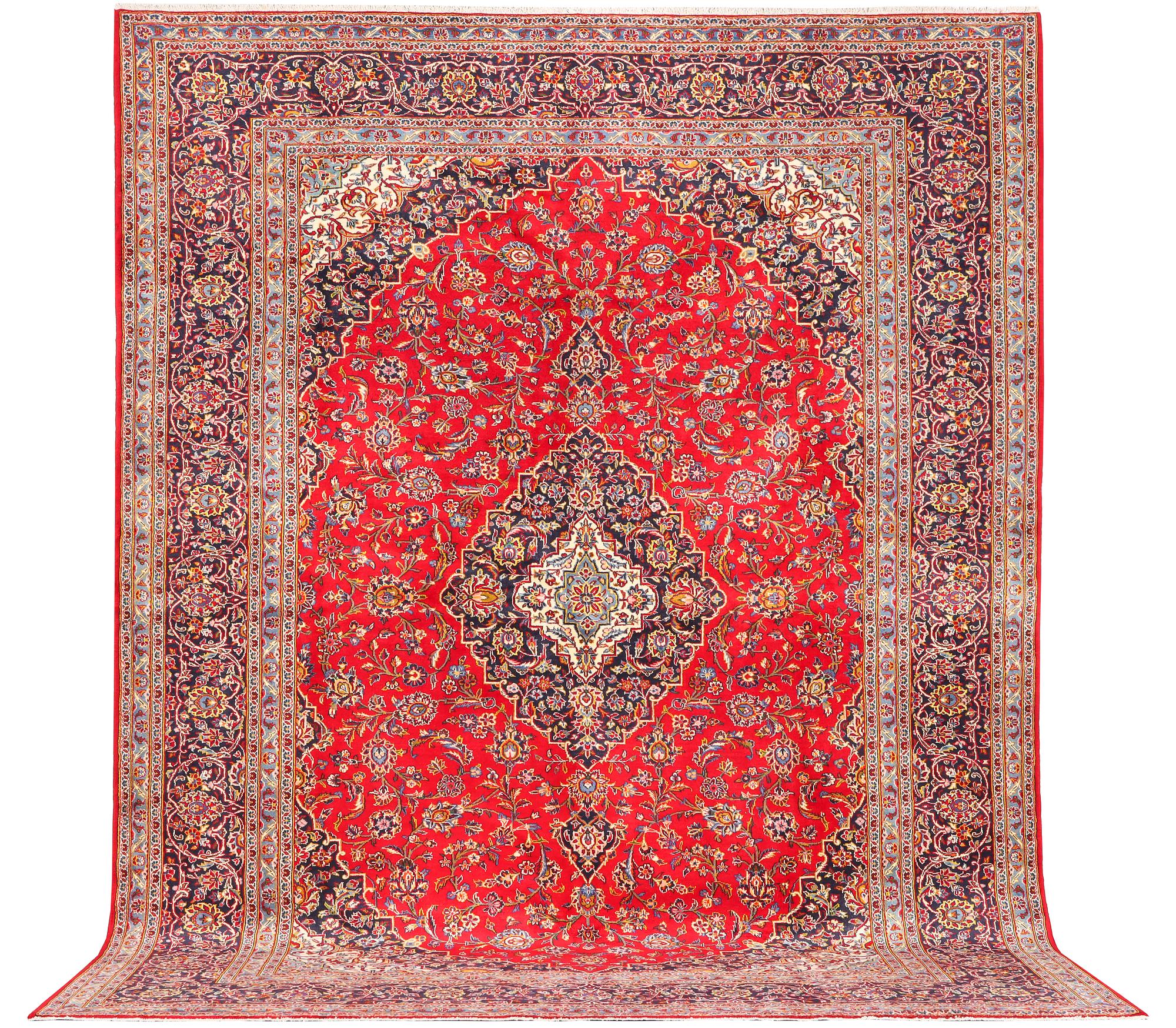 A Keshan carpet, c. 397 x 295 cm.