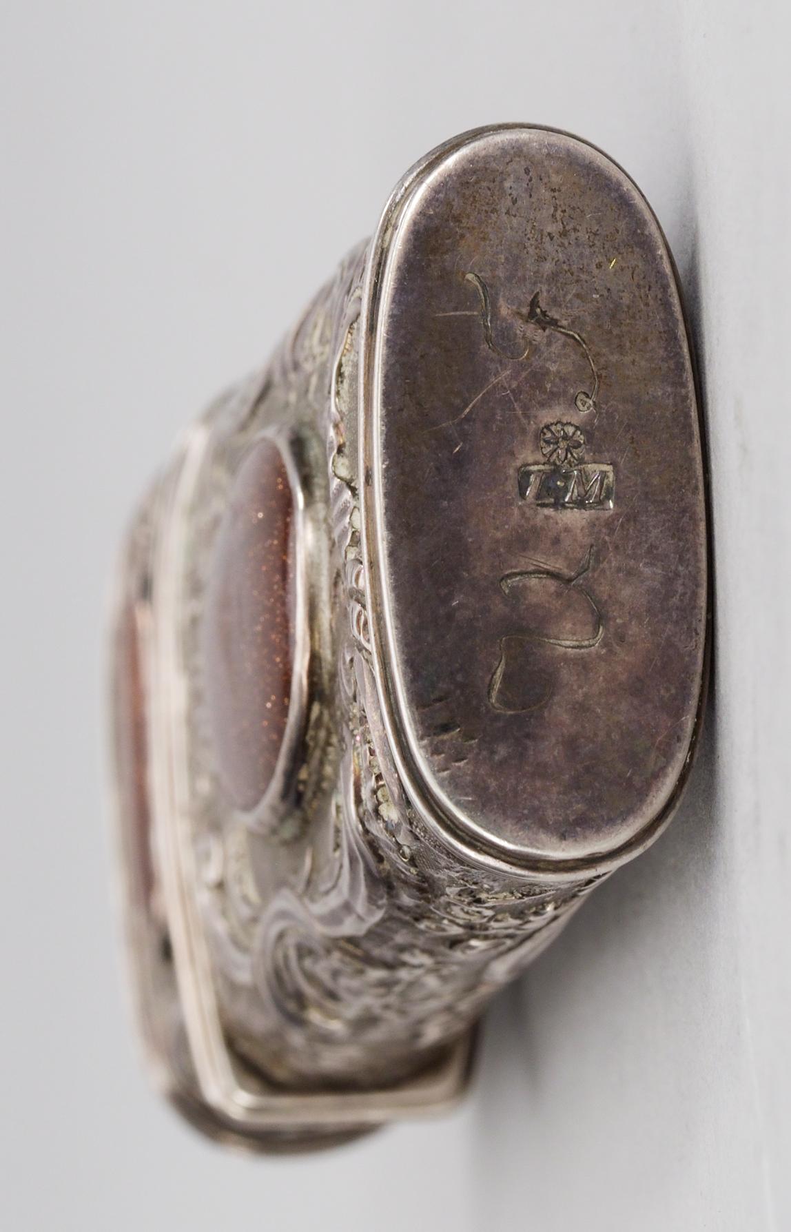 A 18th cent silver necessaire, foreign marks.