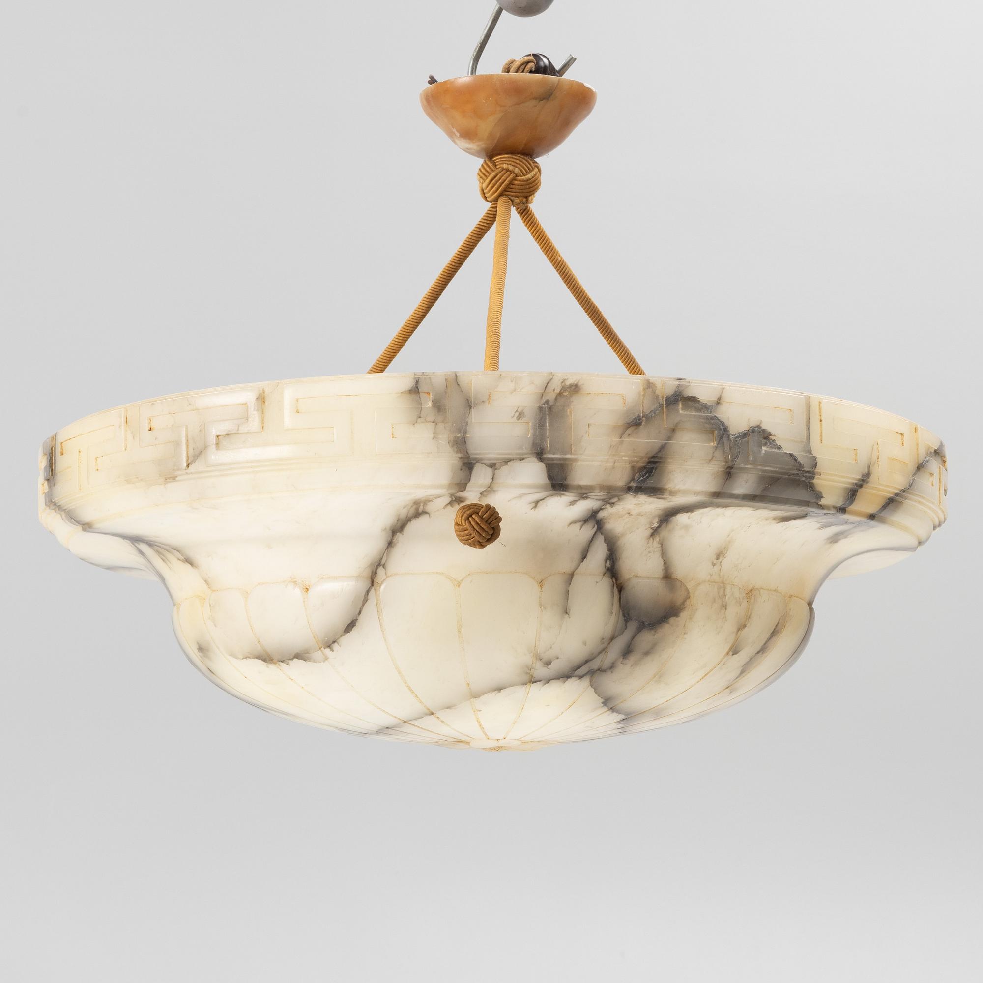 An alabaster ceiling lamp, 1920s.