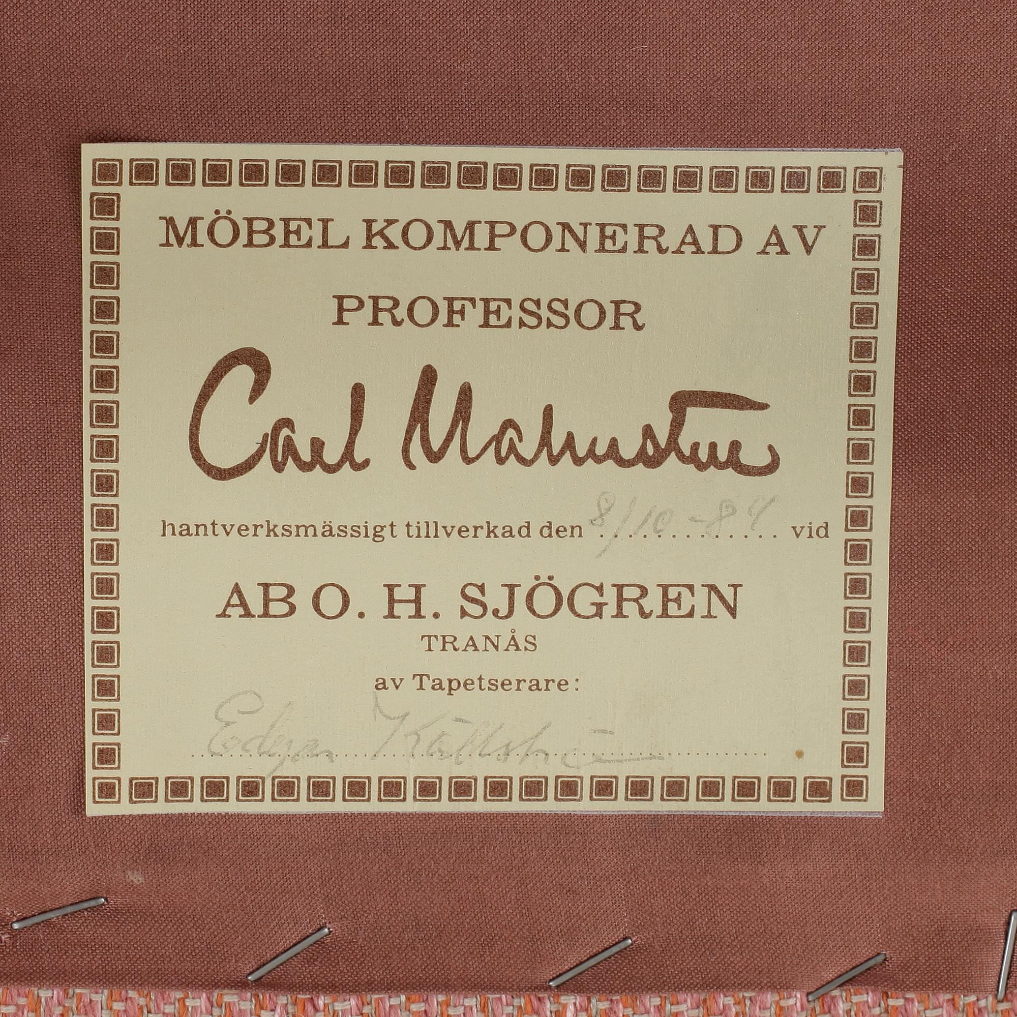 FÅTÖLJER, ett par, "Samsas", Carl Malmsten, OH Sjögren, Tranås, 1900-talets andra hälft.