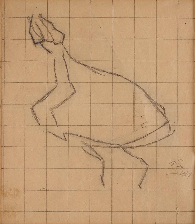 Helene Schjerfbeck, Study of a girl in a long skirt.