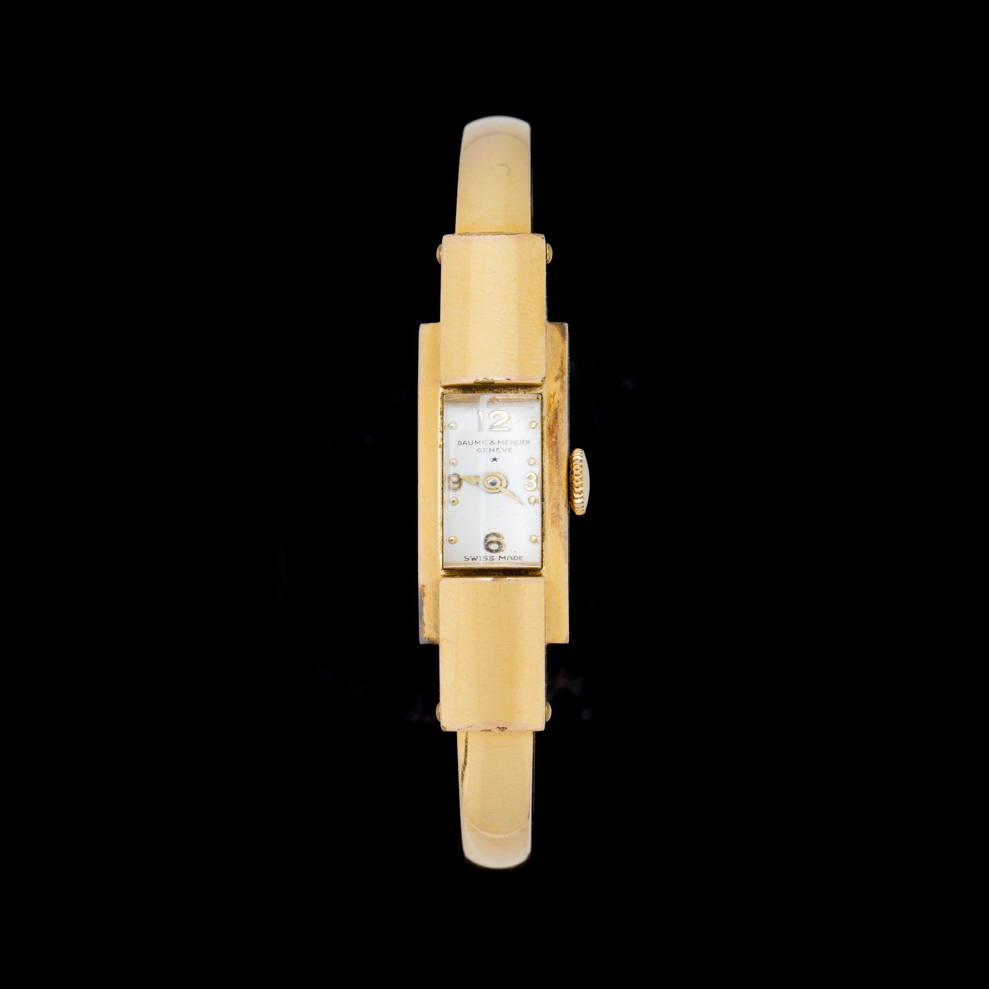 DAMARMBANDSUR, gulddoublé, Baume & Mercier, Geneve, 1900-talets mitt.