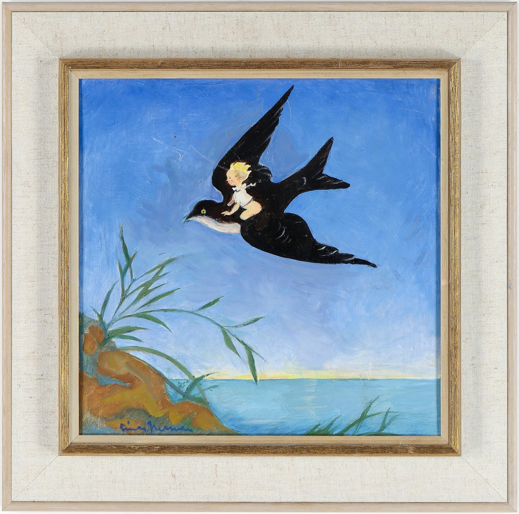 EINAR NERMAN, olja på pannå, signerad.