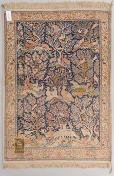 CARPET, old, Isfahan. Circa 156 x 111 cm.