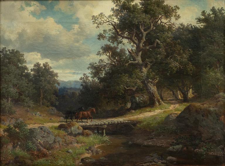 Edvard Bergh, Landscape with Horses.
