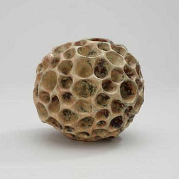 A Hans Hedberg faience sculpture of a sponge, Biot, France.