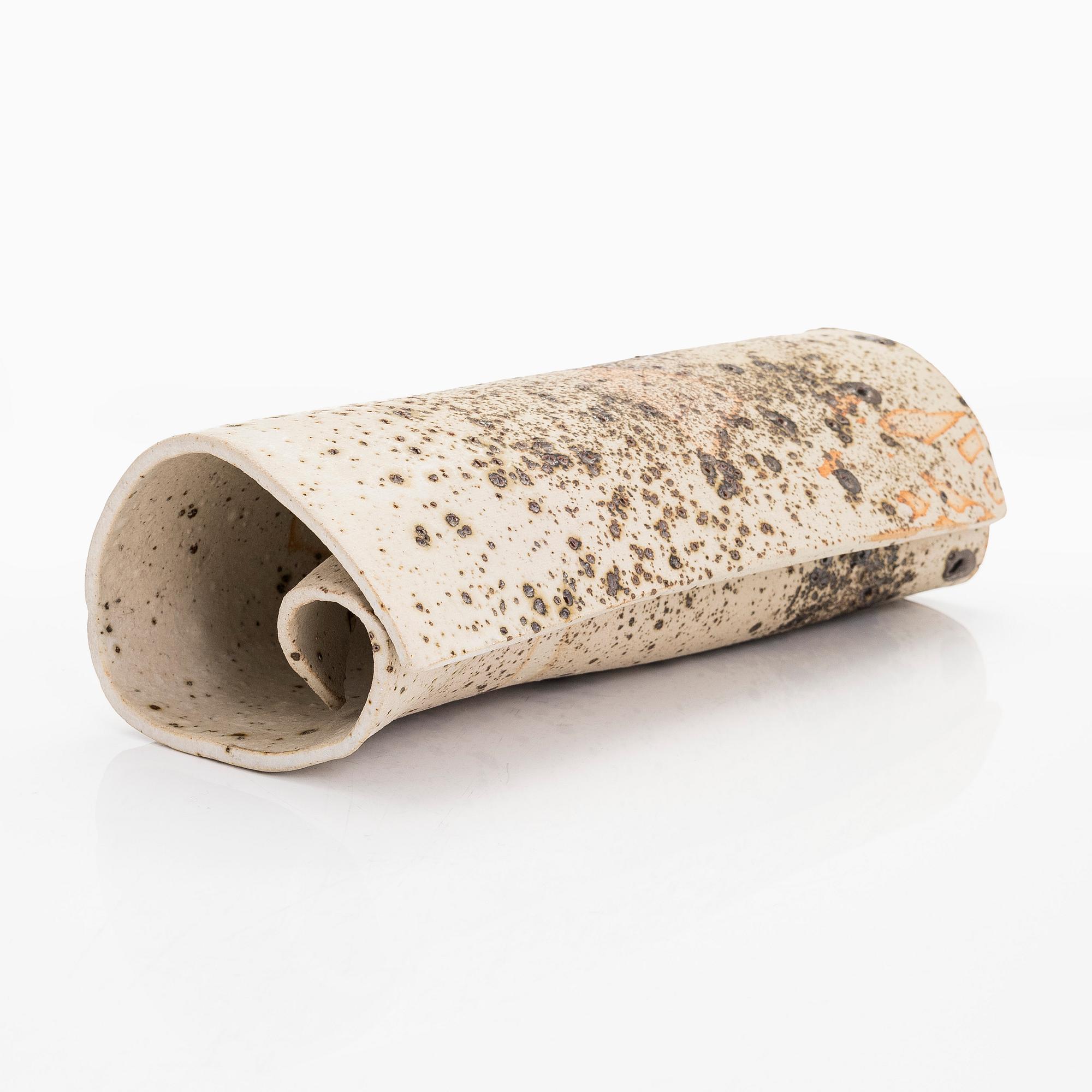 Kyllikki Salmenhaara, a 'winding' stoneware sculpture signed KS.