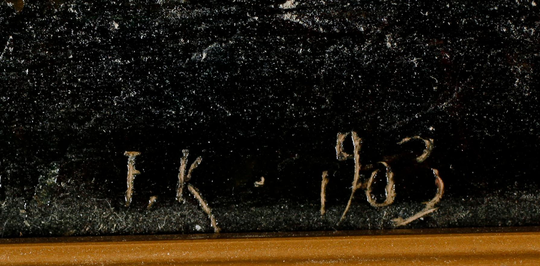 FRITZ KÄRFVE, olja på pannå, monogramsignerad och daterad 1903.