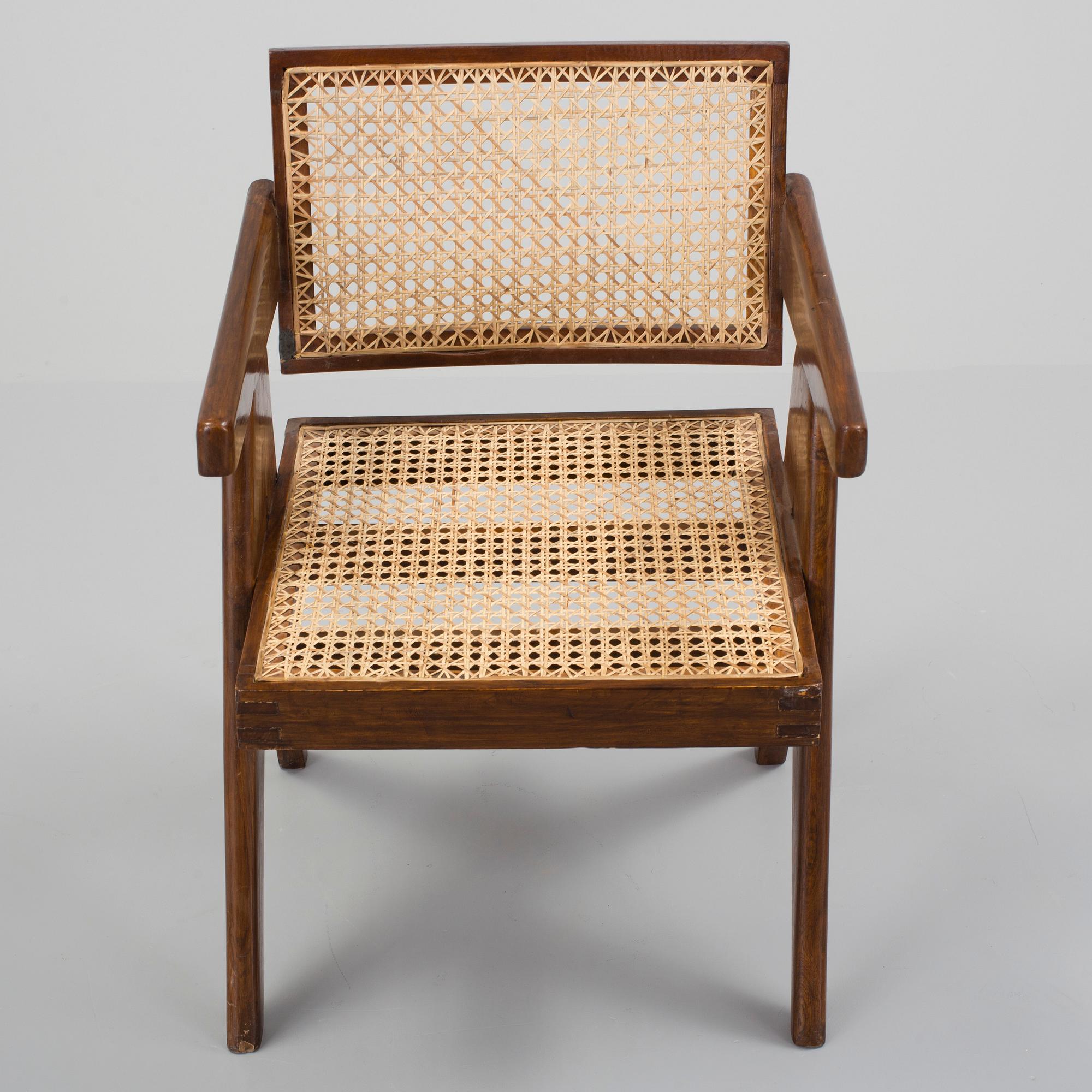 PIERRE JEANNERET, a desk chair for "pigeon hole desk", Chandigarh, India, 1950's.