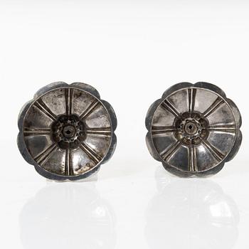 Candelsticks, a pair of silver, Cristopher Creutz Stockholm 1855.