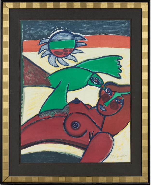 Beverloo Corneille, "Nu rouge à l'oiseau".
