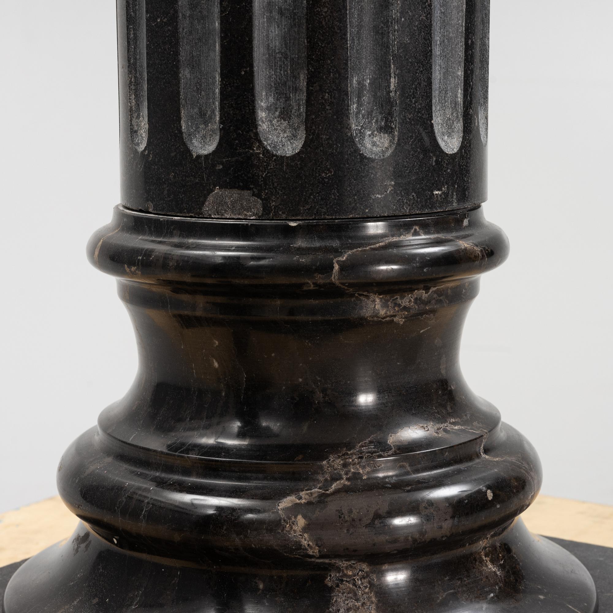 Pedestals, a pair, Stone and marble.