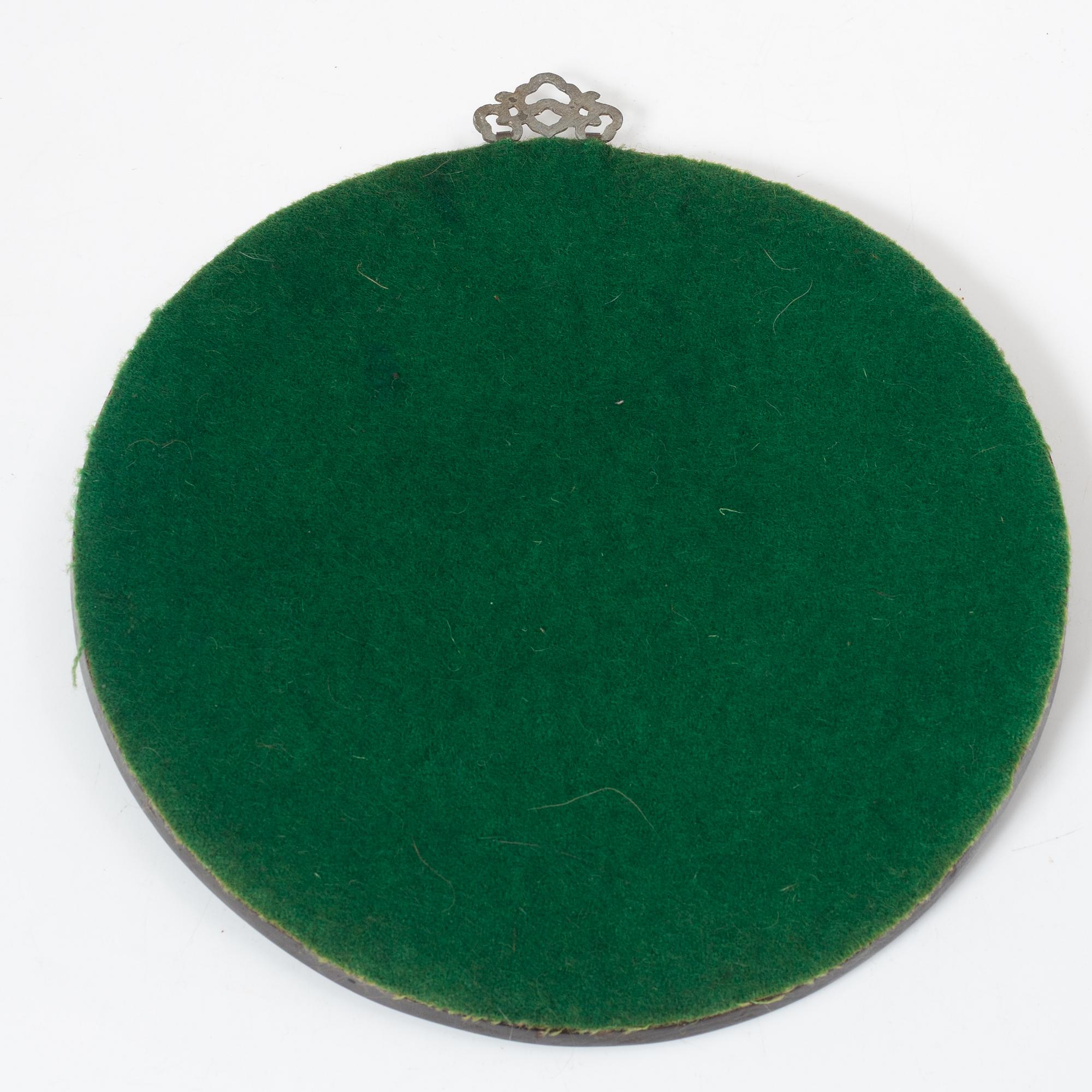 A Chinese panel with stone inlay, Qing dynasty, 19th century.