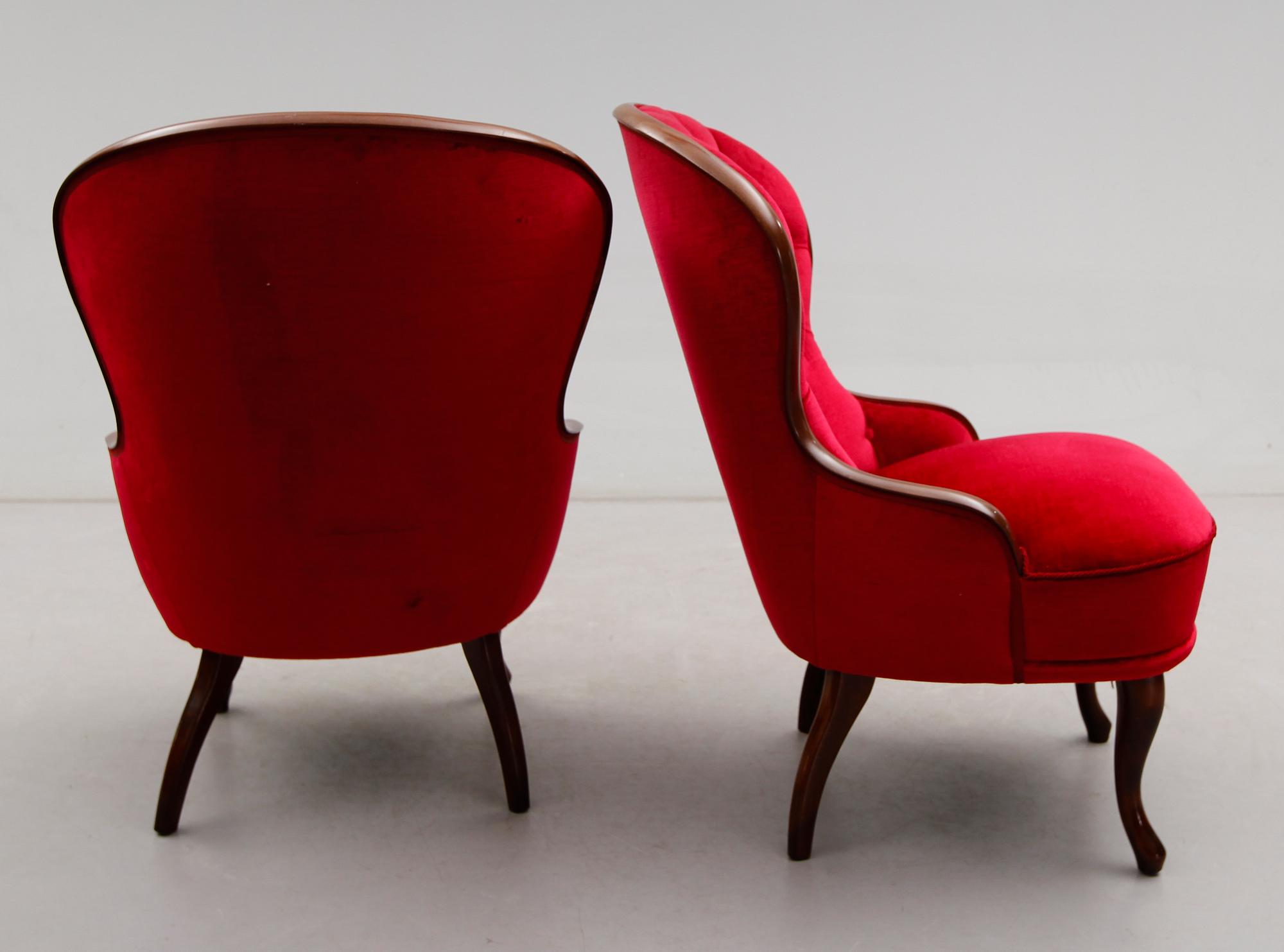 FÅTÖLJER, 1 par, 1900-talets första hälft.