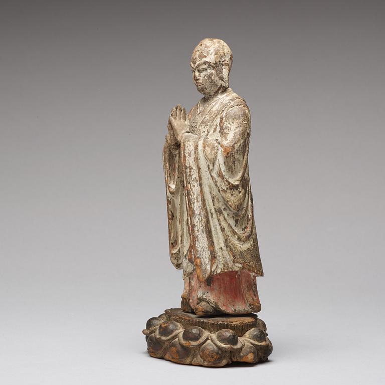 A Japanese sculpture of Luohan, 19th Century or older.