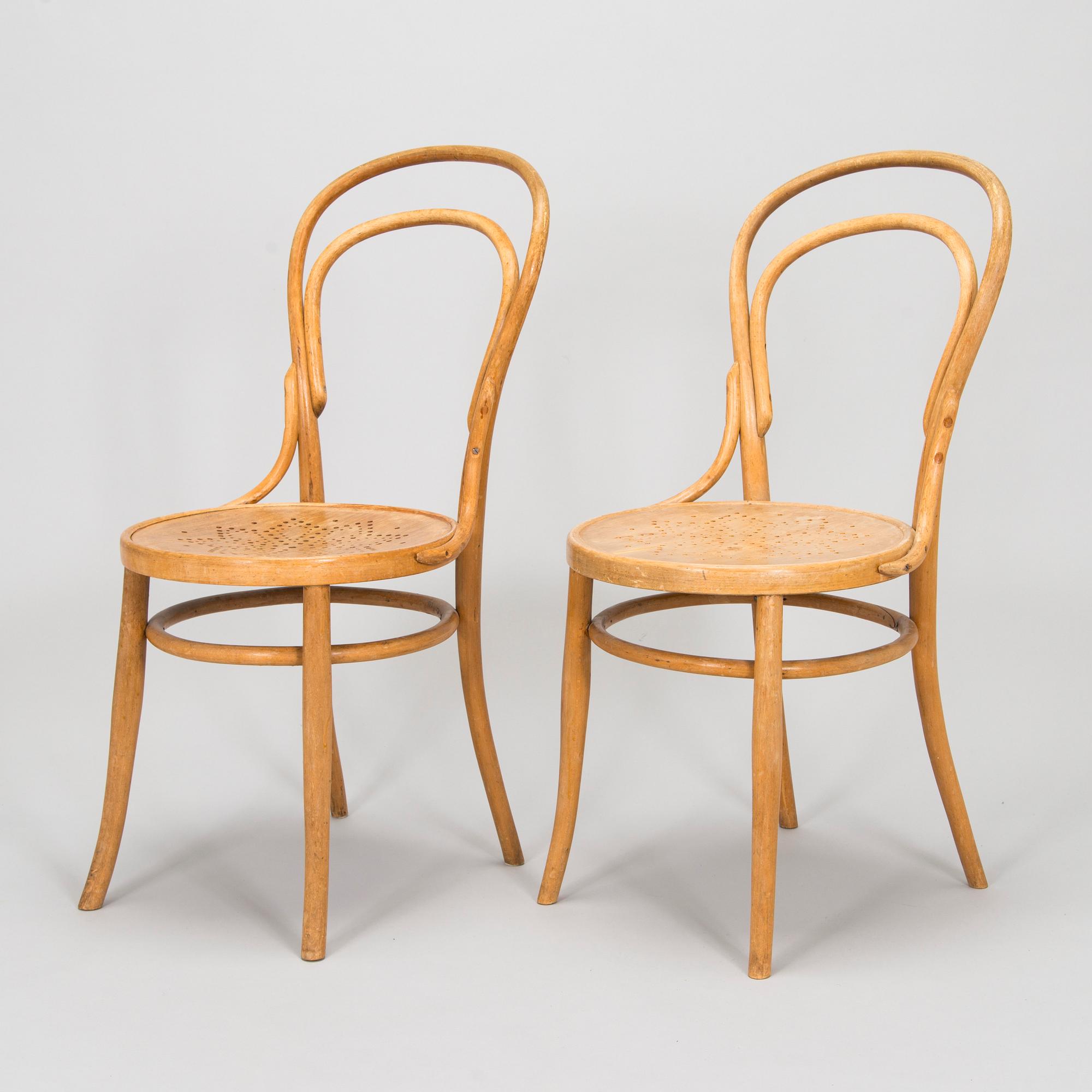 A set of four chairs by Jacob & Josef Kohn, Vienna turn of the 20th century.
