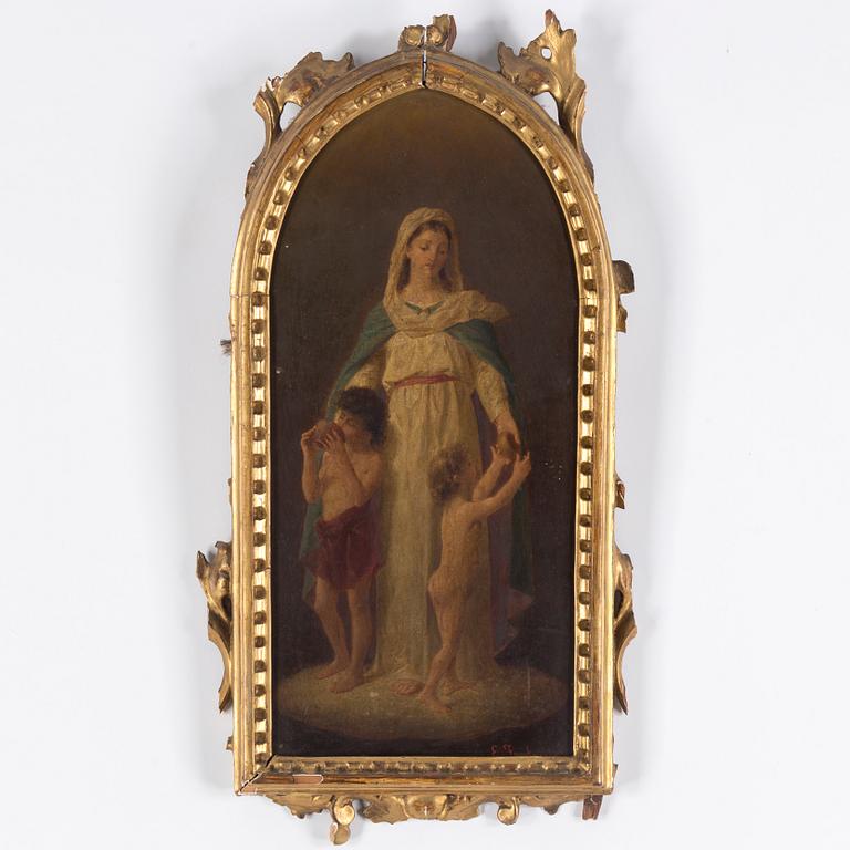 ENRICO FANFINI, signed. Oil on panel 46 x 22 cm.