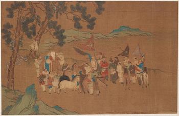 A Chinese album with paintings of Envoys Presenting Tribute  职贡图(Zhigong tu), probably 17thCentury, after an old master.