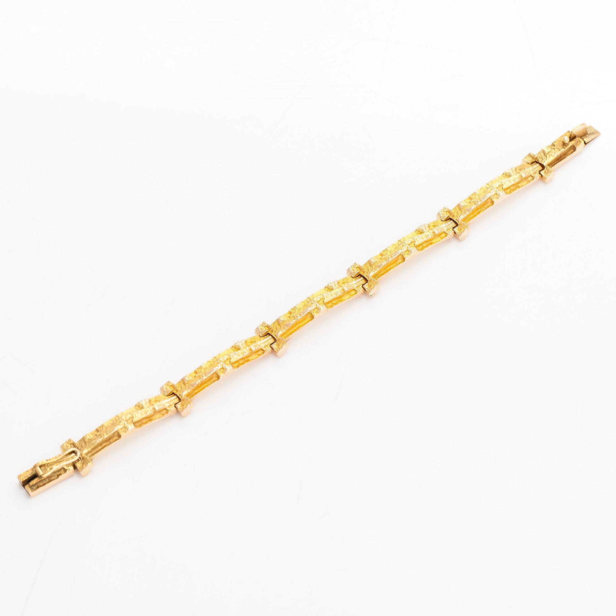 Björn Weckström, a 14K gold bracelet 'Tundra' for Lapponia 1969.