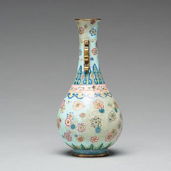 A painted enamel on copper vase, Qing dynasty, 18th Century.