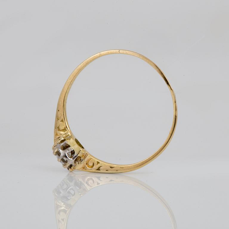 RING,med briljantslipad diamant, ca 0,20 ct, 1900-talets början.