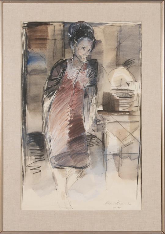 Mauri Heinonen, mixed media on paper, signed and dated -64.