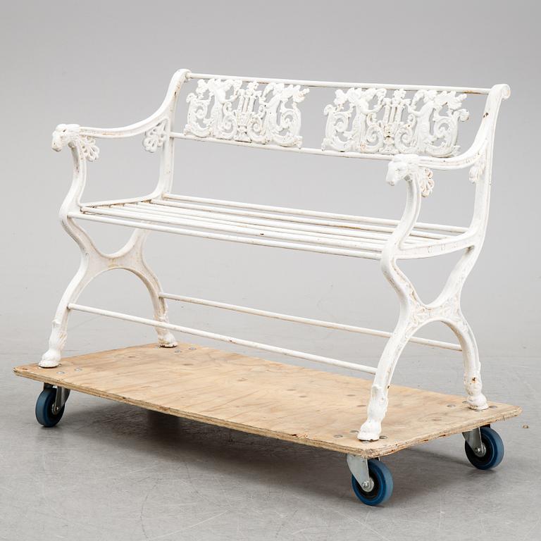 A 20th century cast iron sofa after a model by Karl Friedrich Schinkel.