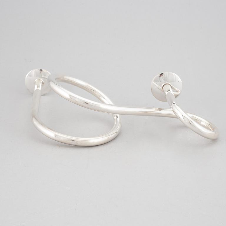 PIERO DE VECCHI, a 'T8', sterlign silver candelabra, signed and numbered 19/99, 2014.