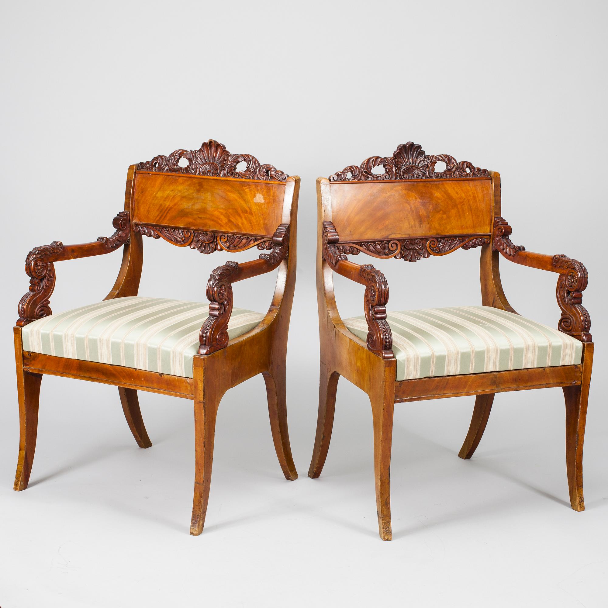 STOLAR, ett par, Ryssland, Biedermeier, 1800-talets första hälft.