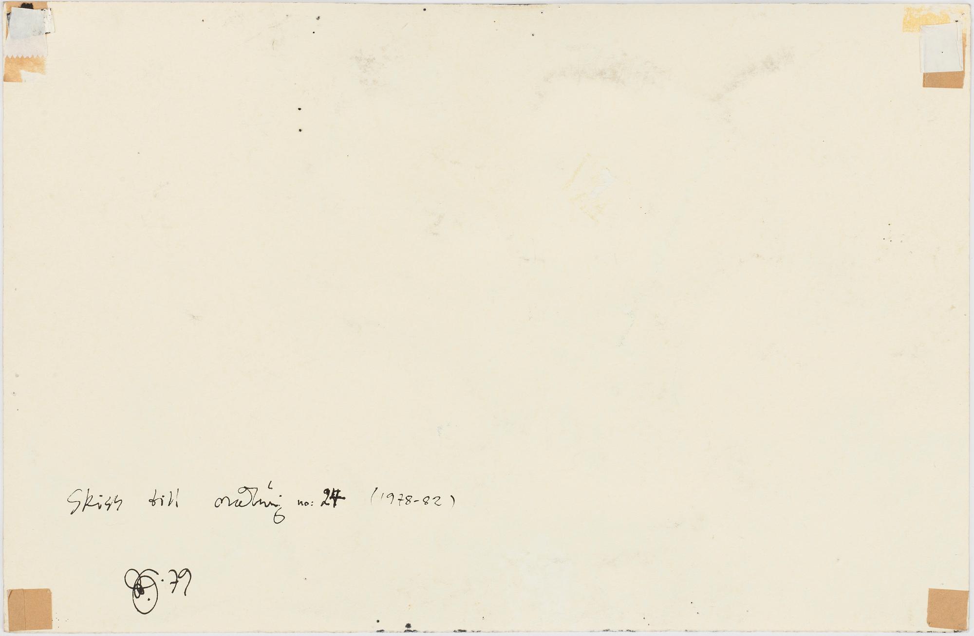 ULF RAHMBERG, Tuschteckning, signerad med monogram och daterad -79 verso.