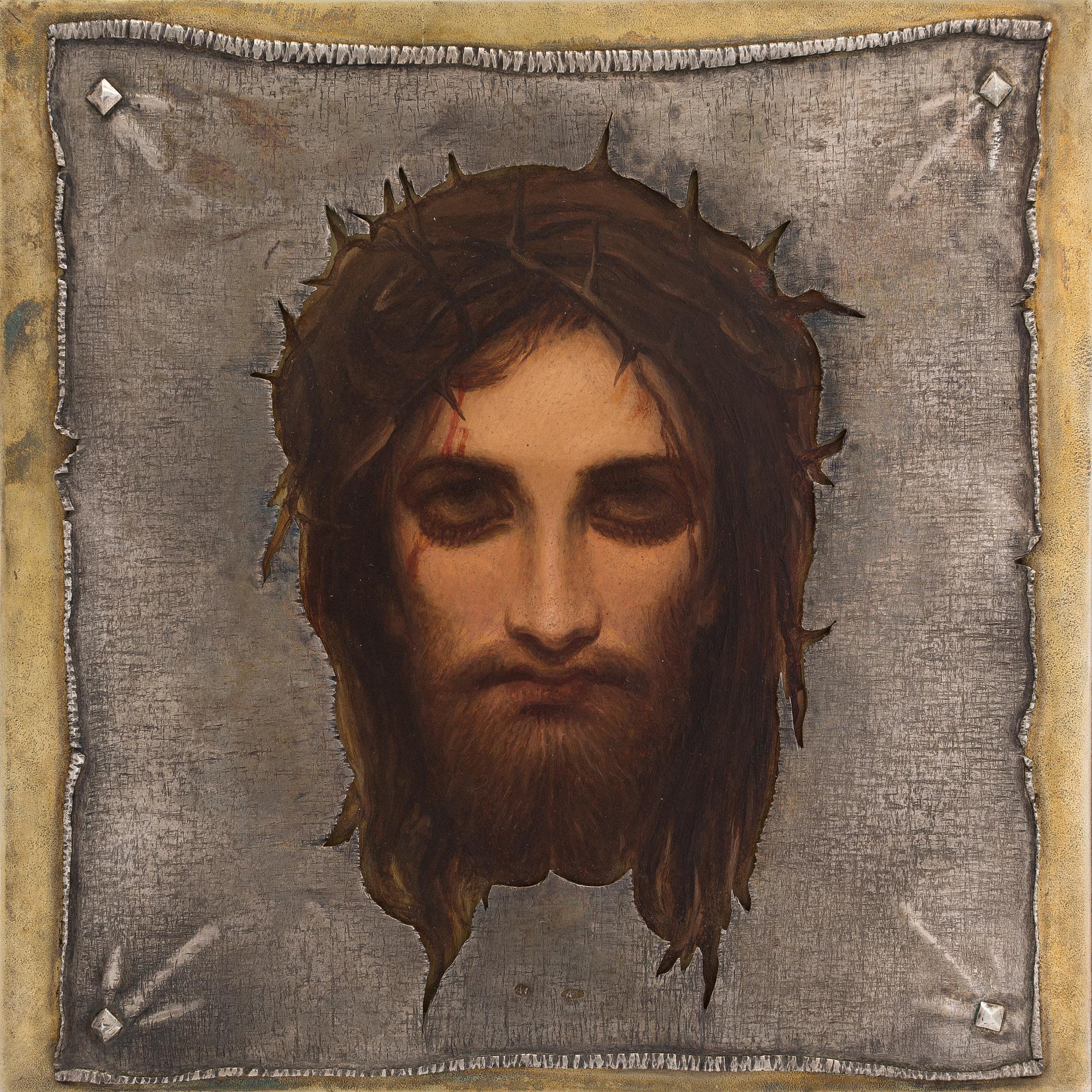Ikon, tempera på pannå, silverrisa Dmitry Smirnov, Moskva 1908-1917.