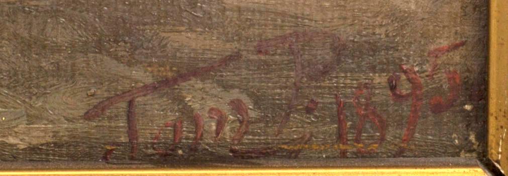 TOM PETERSEN, oil on canvas signed and dated 1895.