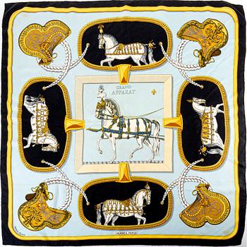 Hermès, two silk scarves.