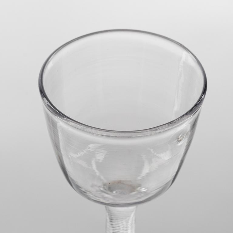 A set of two presumably English glasses, 18th Century.