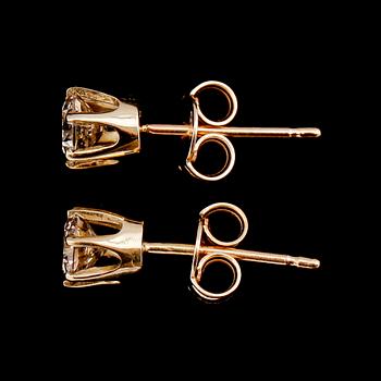 ÖRHÄNGEN, 1 par, 14 k guld, briljantslipade diamanter tot 0.80 ct.