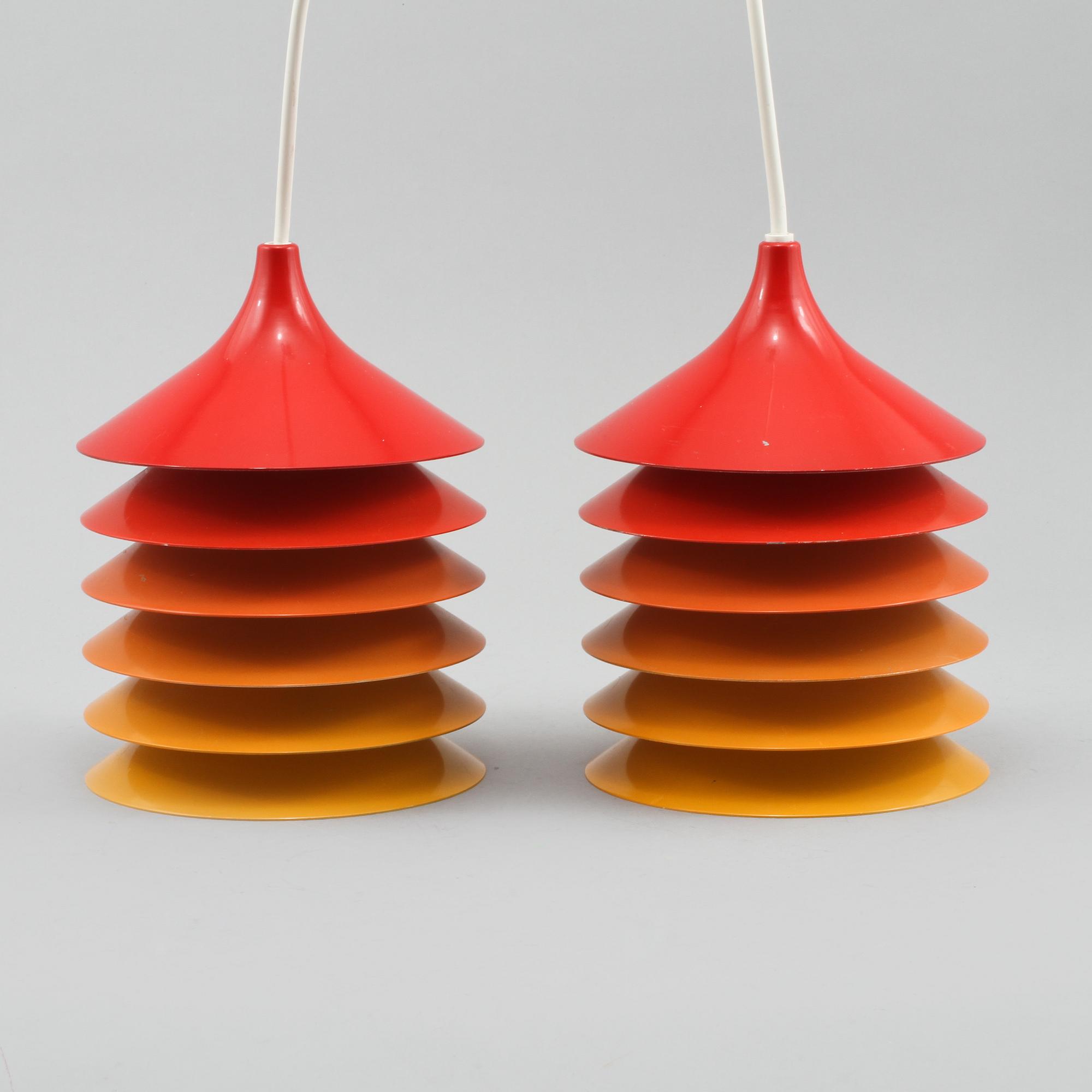 TAKLAMPOR, ett par, "Duett", IKEA, 1970-tal, höjd 20 cm.