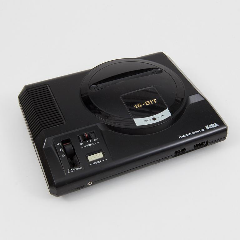 SEGA, "Sega Mega Drive" samt 9 stycken spel, 1990-tal.